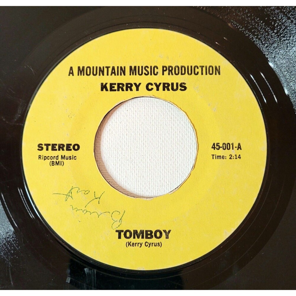 Kerry Cyrus & Brad Moore 45 RPM - Tomboy / Free Wheelin' VG Private Press